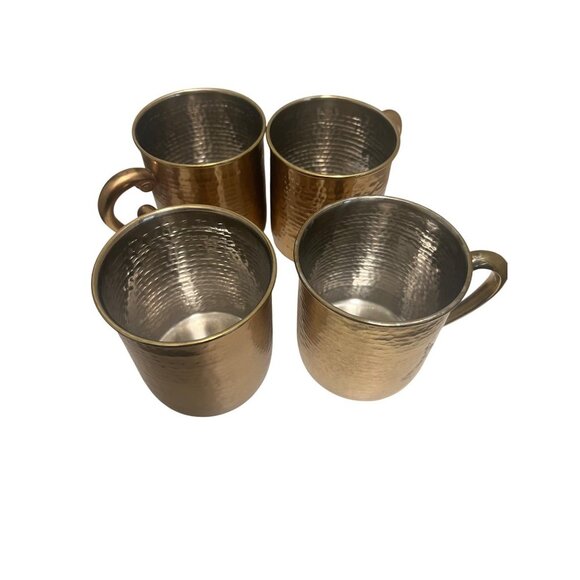 Williams Sonoma hammered Copper mugs set of 4 - Picture 1 of 6